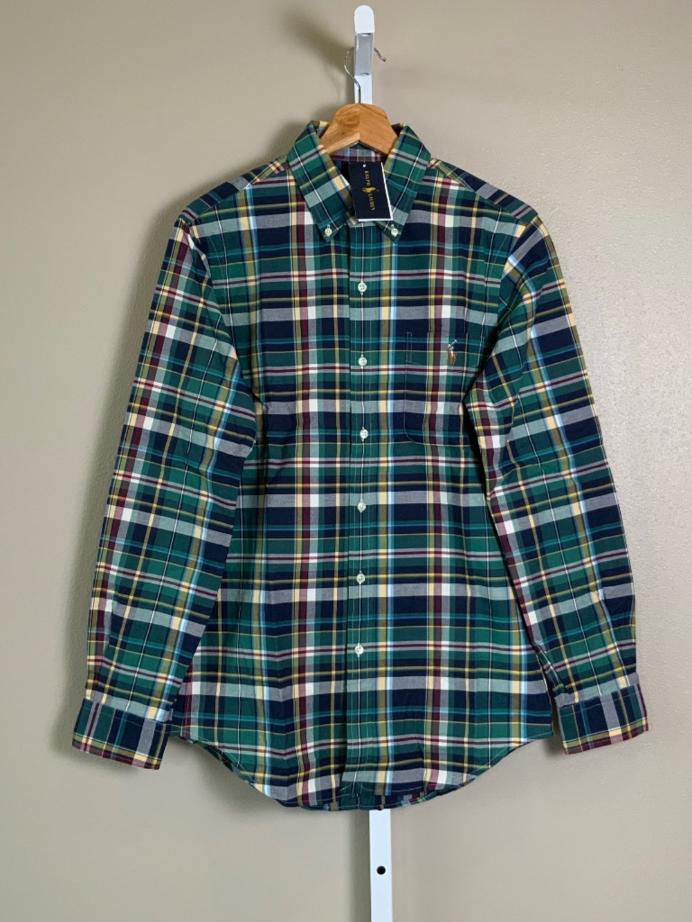 Polo Ralph Lauren Plaid Slim Fit Stretch Oxford Button Down Shirt